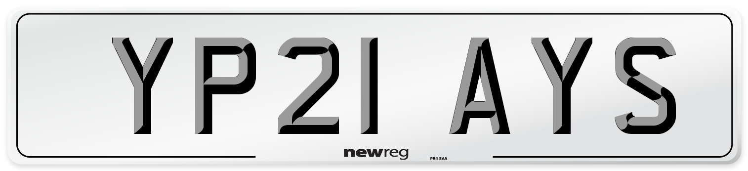 YP21 AYS Number Plate from New Reg